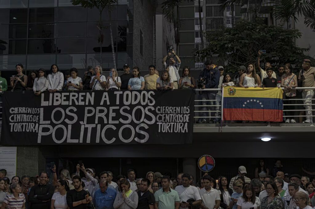 Protesta para la liberación de los presos políticos en Caracas Venezuela el 8 de agosto de 2024